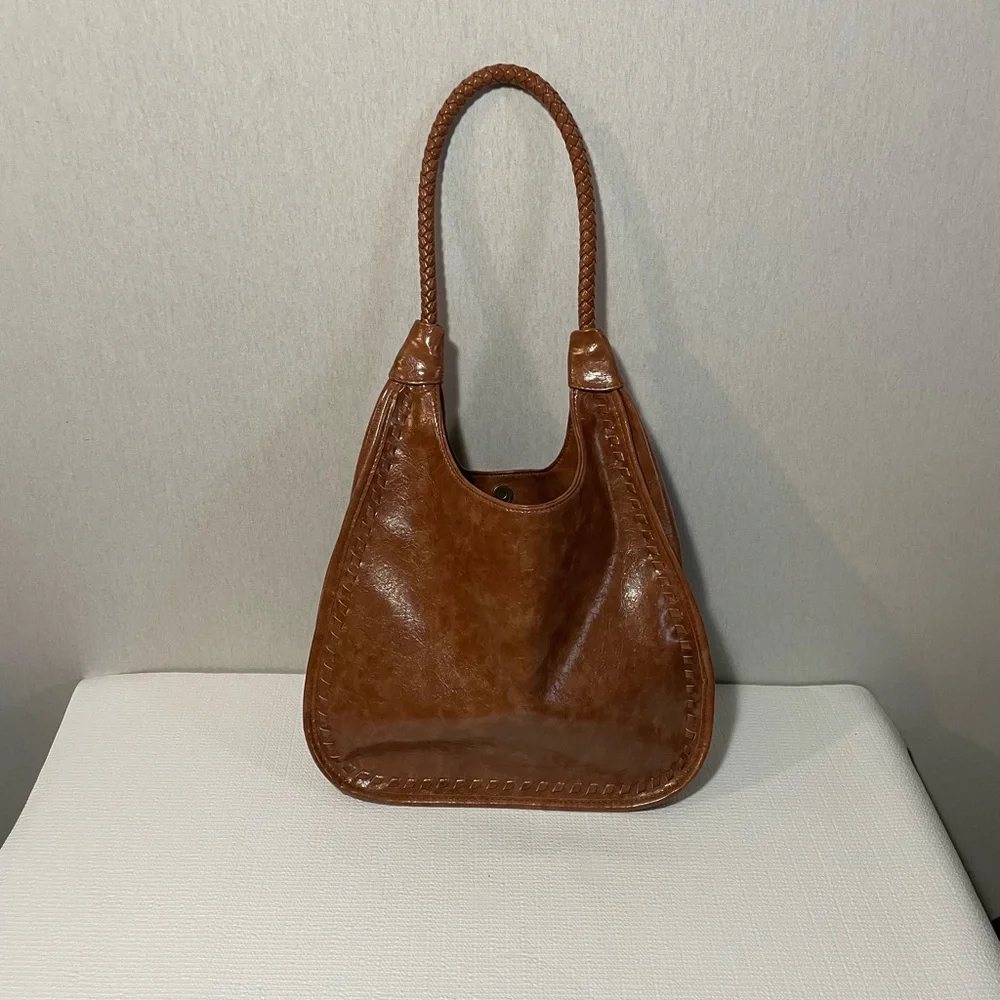 Brown Leather Hobo Shoulder Bag - Picture 8 of 12